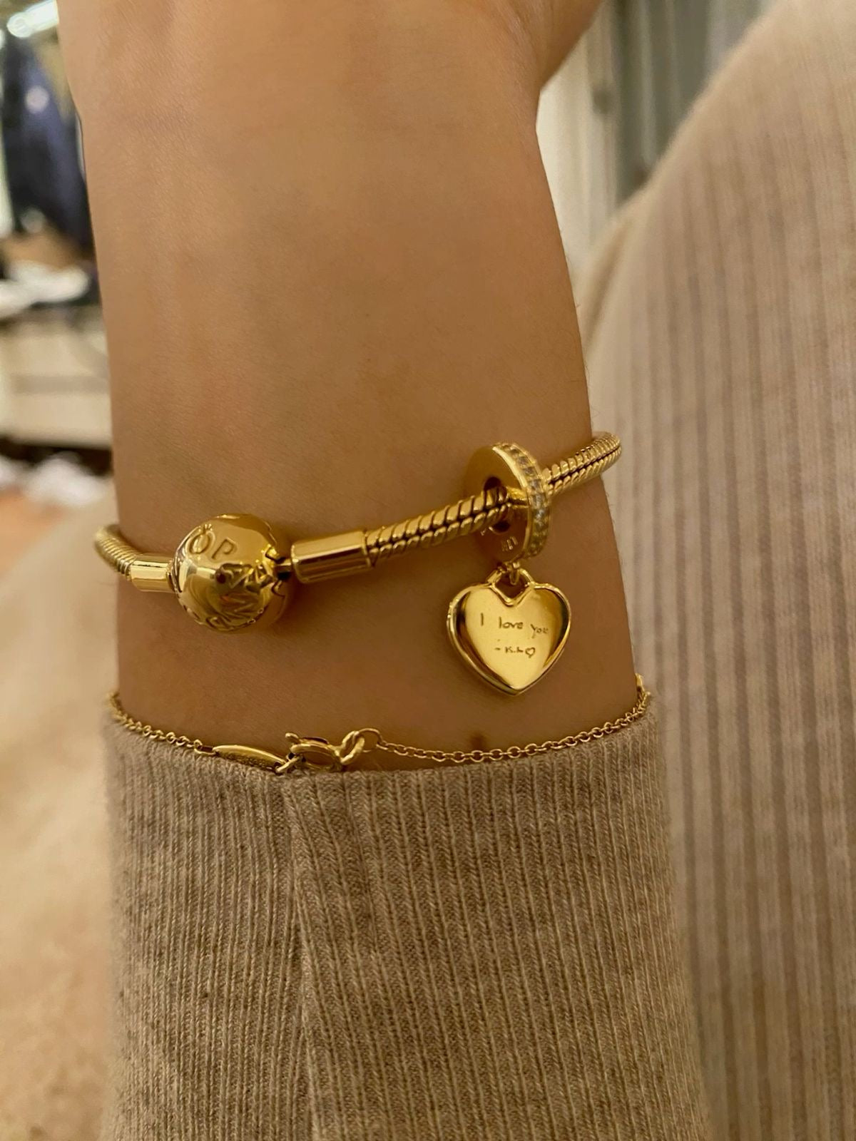 Pulsera y Charm con cierre de Corazón