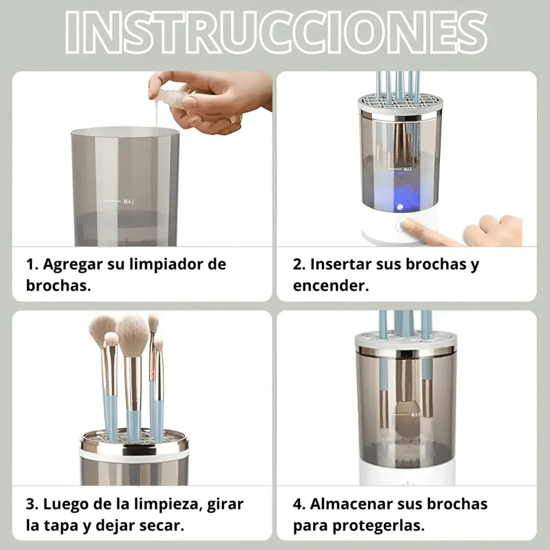 MINI LAVADORA DE BROCHAS DE MAQUILLAJE