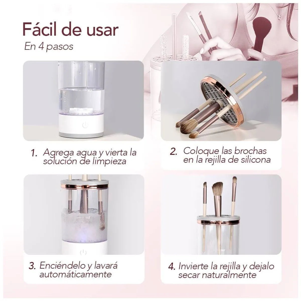 MINI LAVADORA DE BROCHAS DE MAQUILLAJE