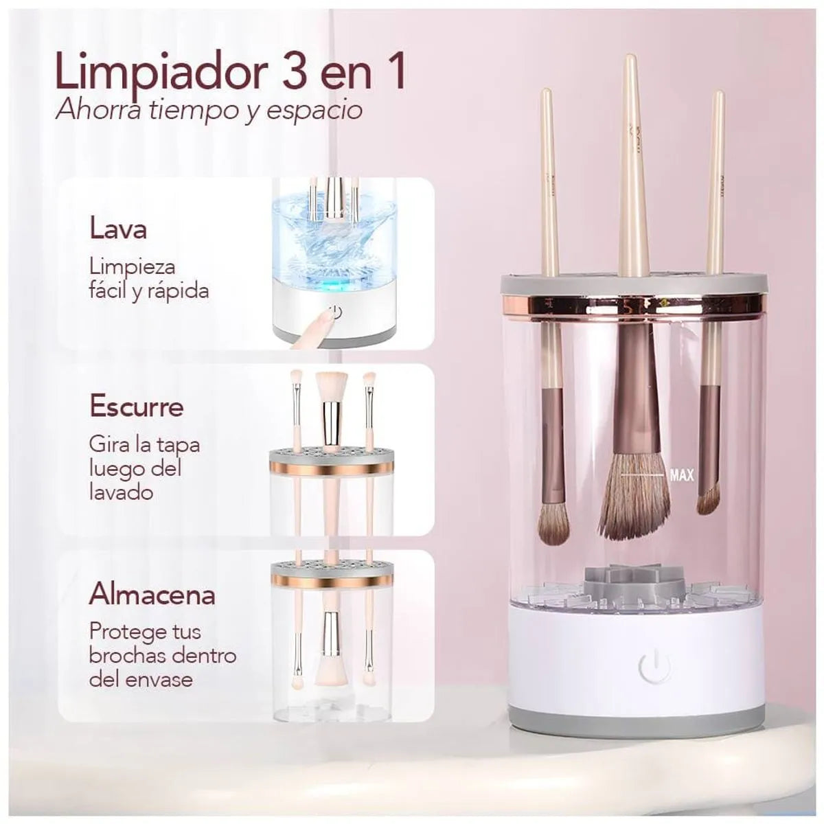 MINI LAVADORA DE BROCHAS DE MAQUILLAJE