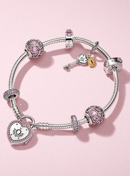 Pulsera y Charm con cierre de Corazón