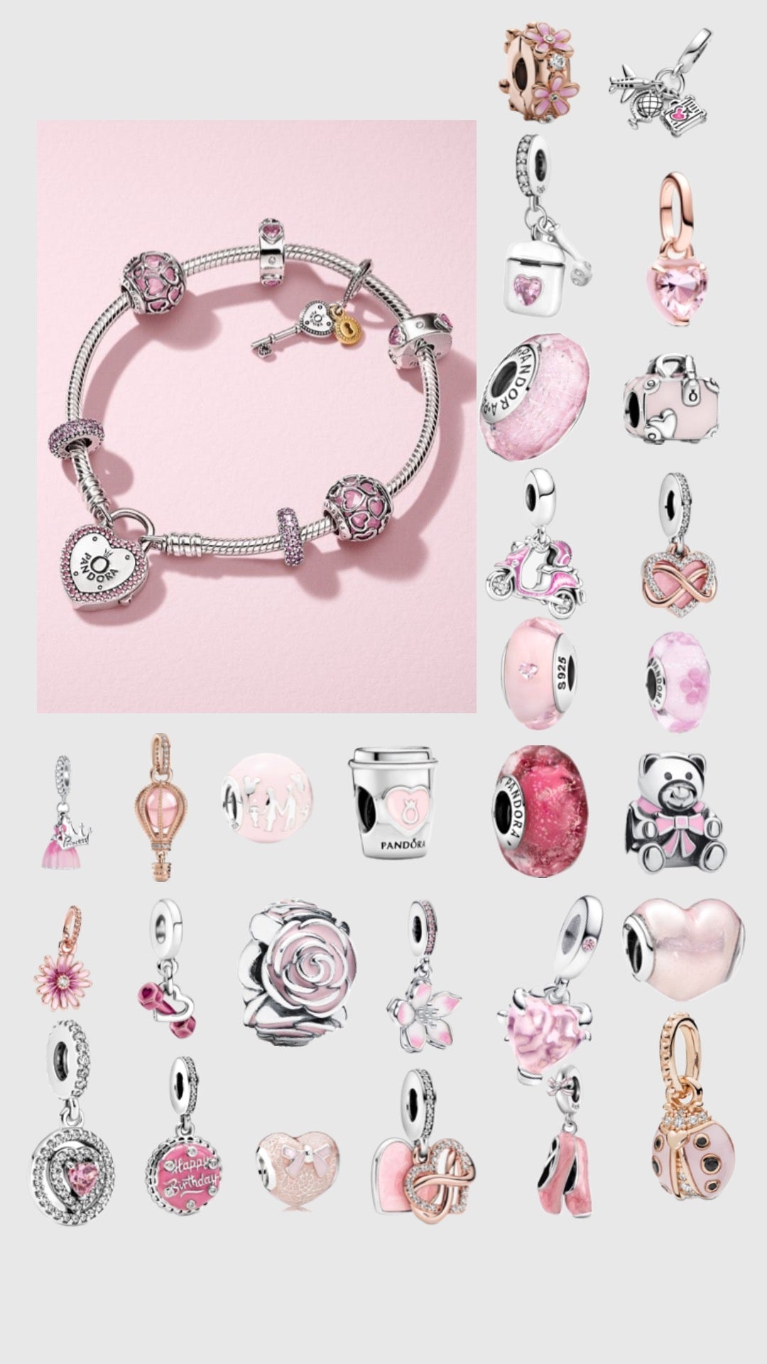 Pulsera y Charm con cierre de Corazón
