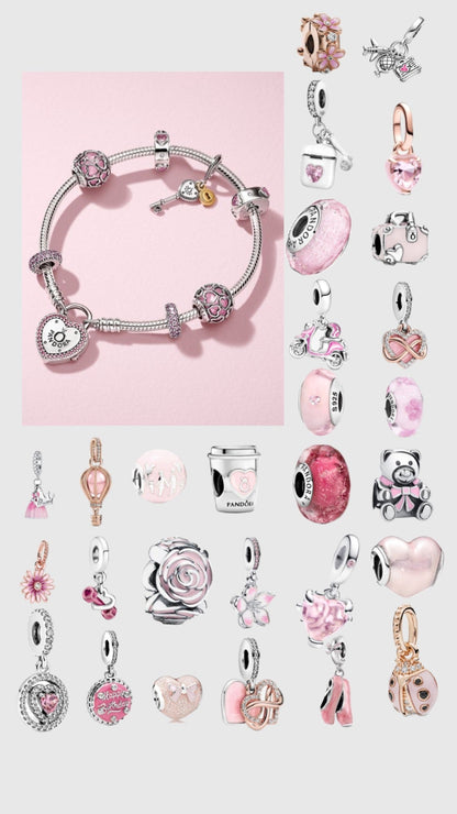 Pulsera y Charm con cierre de Corazón